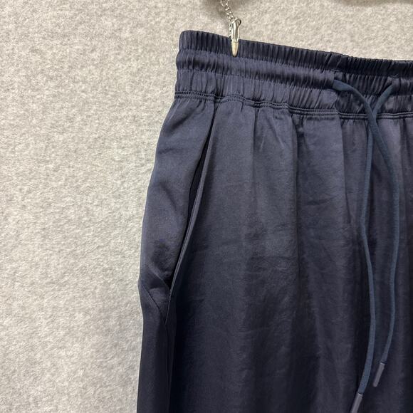 Lululemon Glide Away Navy Blue Side Slit Satin Pull-On Slip Midi Skirt Size 6 - Picture 4 of 14